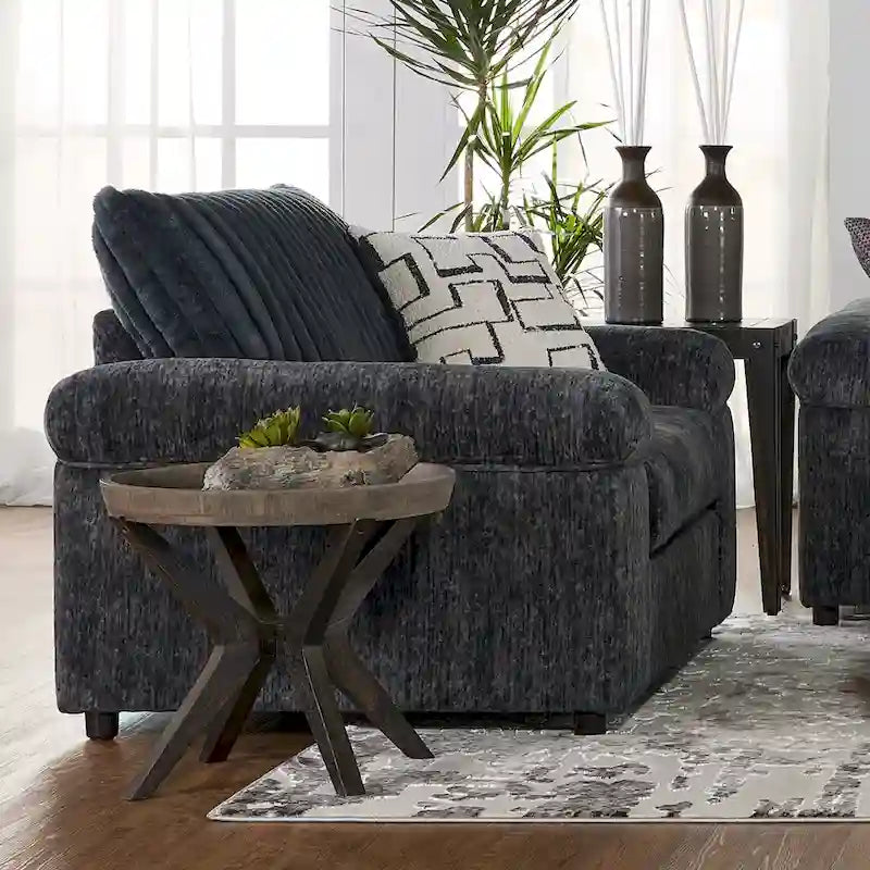 Roundhill Furniture Nason Wide Wale Corduroy Sectional Sofa Chaise with Armchair and Ottoman