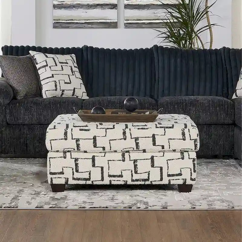 Roundhill Furniture Nason Wide Wale Corduroy Sectional Sofa Chaise with Armchair and Ottoman
