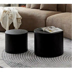 Nested Table Set 2 Pieces, Mdf Coffee Table Set Living Room