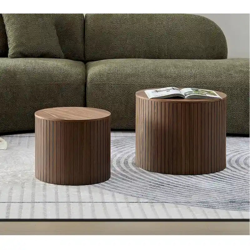Nested Table Set 2 Pieces, Mdf Coffee Table Set Living Room