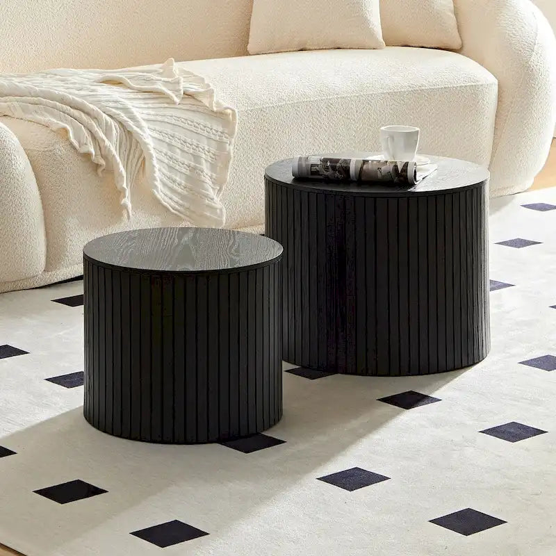 Nested Table Set 2 Pieces, Mdf Coffee Table Set Living Room