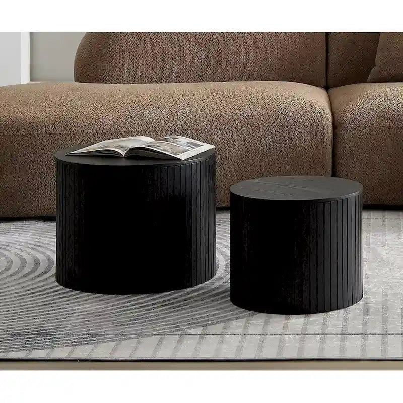 Nested Table Set 2 Pieces, Mdf Coffee Table Set Living Room