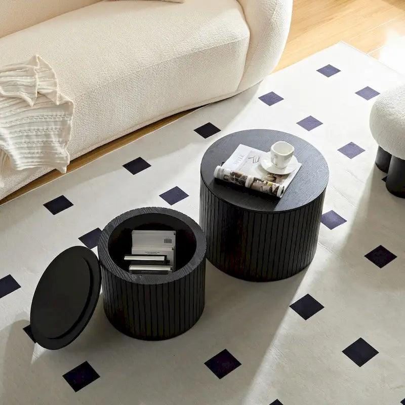 Nested Table Set 2 Pieces, Mdf Coffee Table Set Living Room