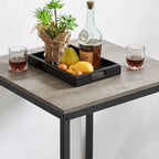 Grondin Industrial Style 3-Piece Bar Table Set with 2 PU Soft Seat Bar Stools and Backrest, Counter Height Dining Set for 2