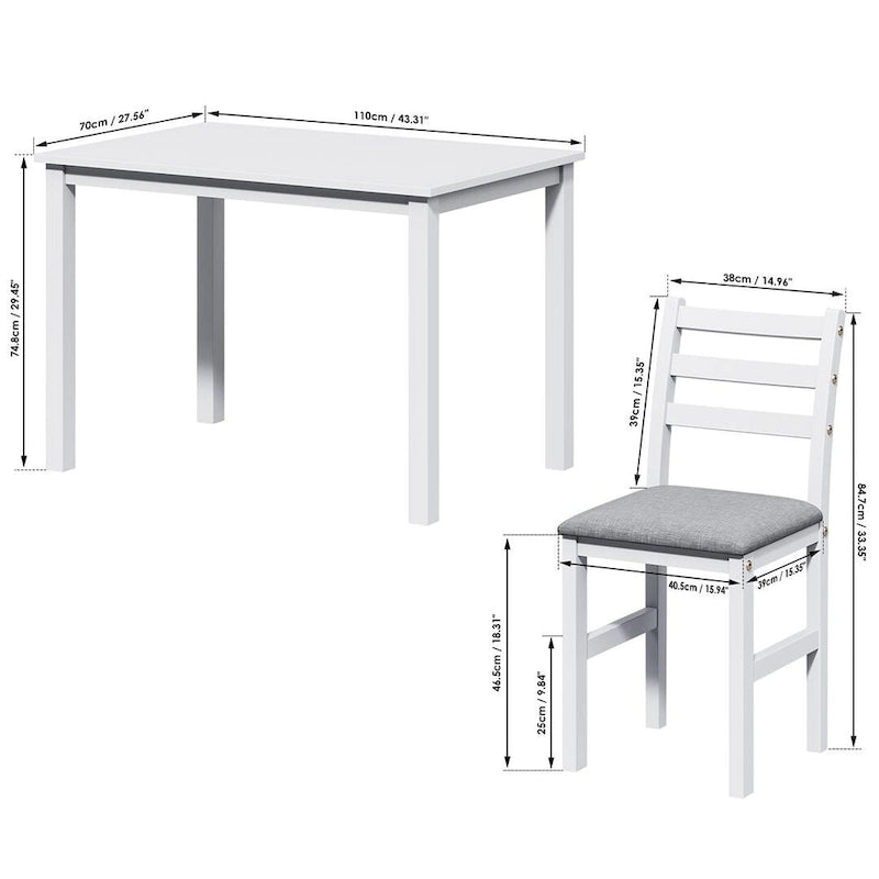 5 PCS Pub Sets Stylish Dining Table Set with 4 Upholstered Chairs