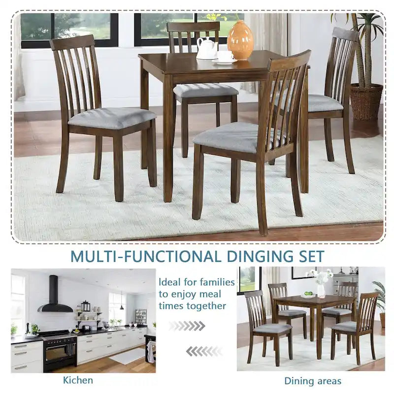Wooden Dining Rectangular Table set for 4