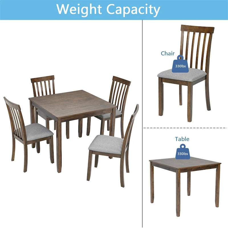 Wooden Dining Rectangular Table set for 4