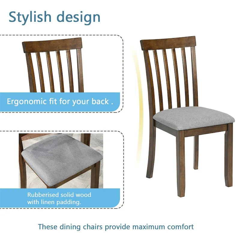 Wooden Dining Rectangular Table set for 4