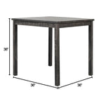 Best Master Furniture 5 Piece Square 36 x 36 Rustic Farmhouse Counter Height Set