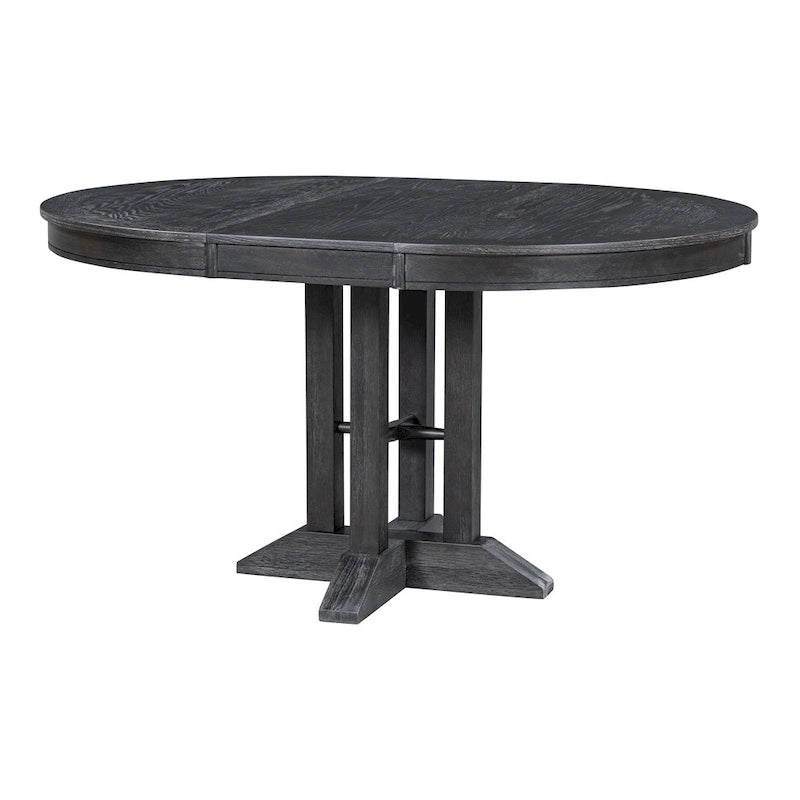 Farmhouse Dining Table Extendable Round Table for Kitchen, Dining Room