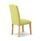 East West Furniture 3 Piece Dining Table Set- a Rectangle Kitchen Table and 2 Limelight Linen Fabric Upholstered Chairs, Oak
