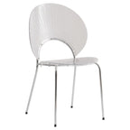 LeisureMod Opulent Plastic Dining Side Chair in Chrome Base