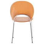 LeisureMod Opulent Plastic Dining Side Chair in Chrome Base