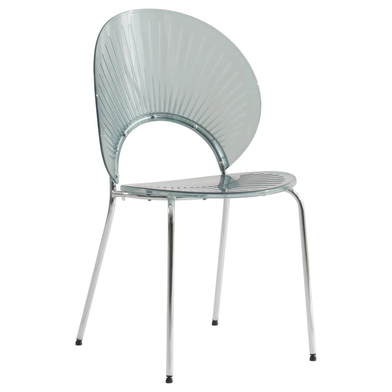 LeisureMod Opulent Plastic Dining Side Chair in Chrome Base