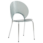 LeisureMod Opulent Plastic Dining Side Chair in Chrome Base