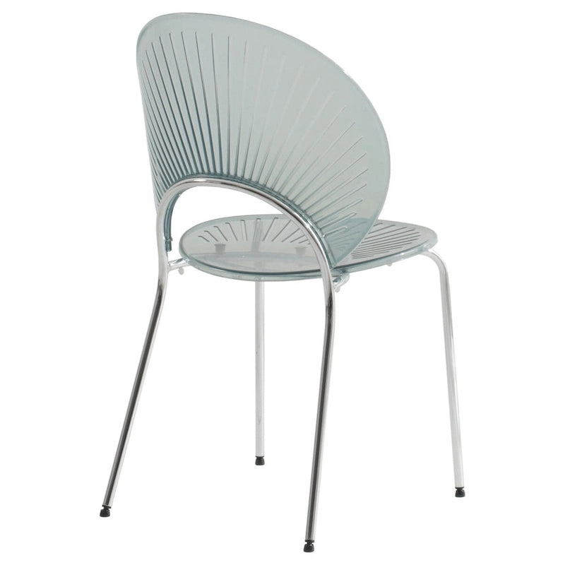 LeisureMod Opulent Plastic Dining Side Chair in Chrome Base