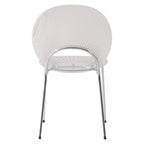 LeisureMod Opulent Plastic Dining Side Chair in Chrome Base