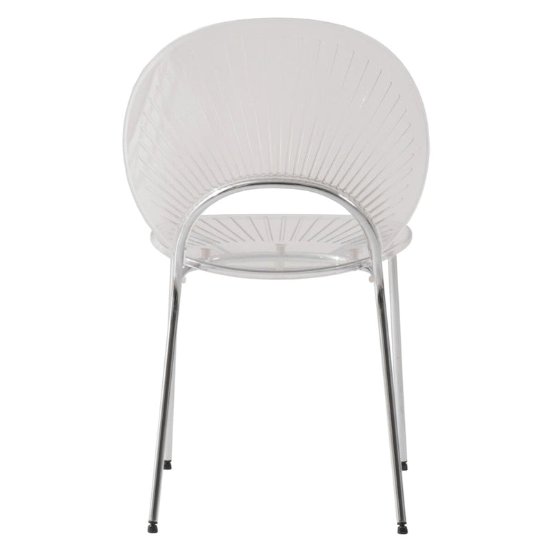 LeisureMod Opulent Plastic Dining Side Chair in Chrome Base