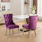 Tufted Solid Wood Contemporary Velvet Upholstered Dining Chair,2PCS