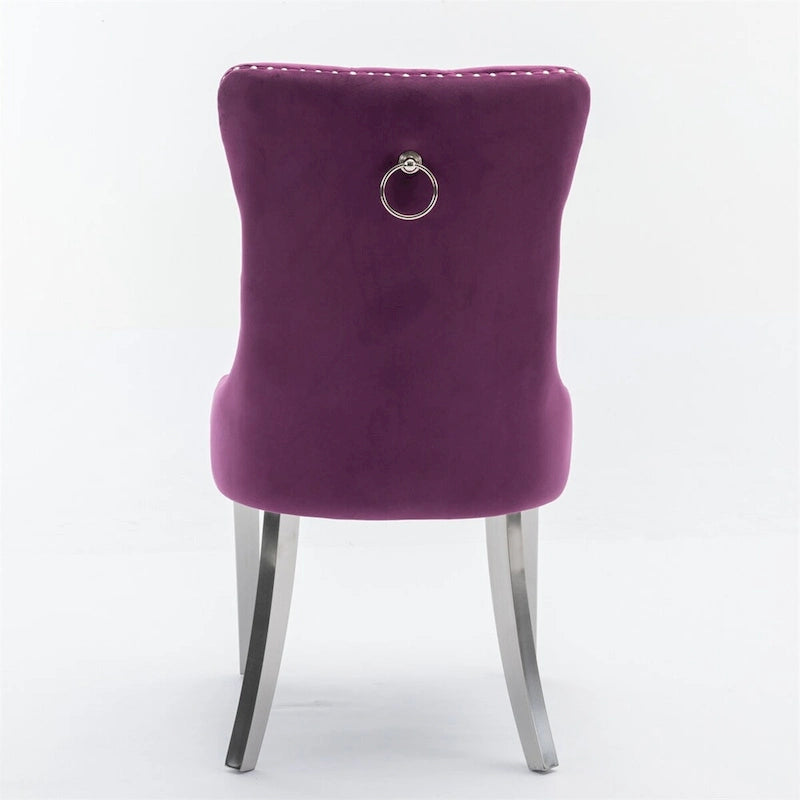 Tufted Solid Wood Contemporary Velvet Upholstered Dining Chair,2PCS