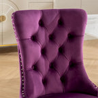 Tufted Solid Wood Contemporary Velvet Upholstered Dining Chair,2PCS