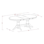 East West Furniture 9 Piece Kitchen Table Set- an Oval Dining Table and 8 Cream Linen Fabric Parson Chairs, Linen White