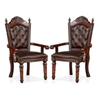 Abeena Traditional Cherry Solid Wood Arm Chairs (Set of 2) by Furniture of America