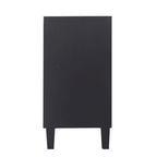 60-in Modern Matte Black 4 Door Wooden Sideboard Buffet Server Accent Storage Cabinet