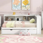 Twin Size Daybed with Trundle, Storage Cabinets and USB Ports