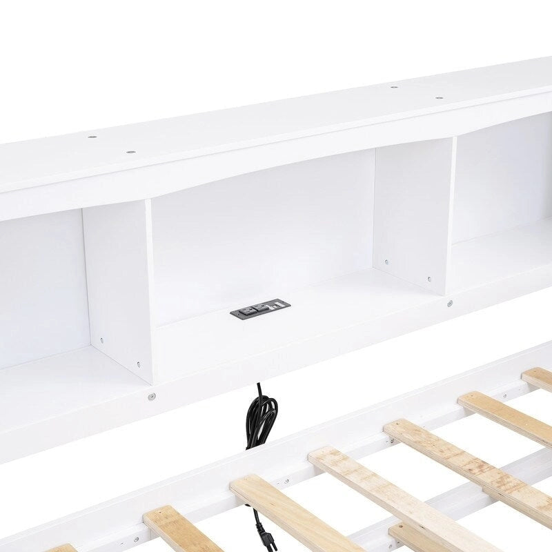 Twin Size Daybed with Trundle, Storage Cabinets and USB Ports