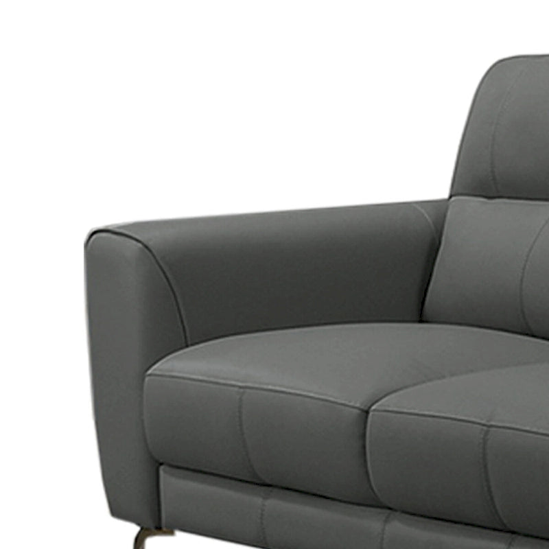 2 Piece Faux Leather Sofa Set with Triangular Chrome Legs