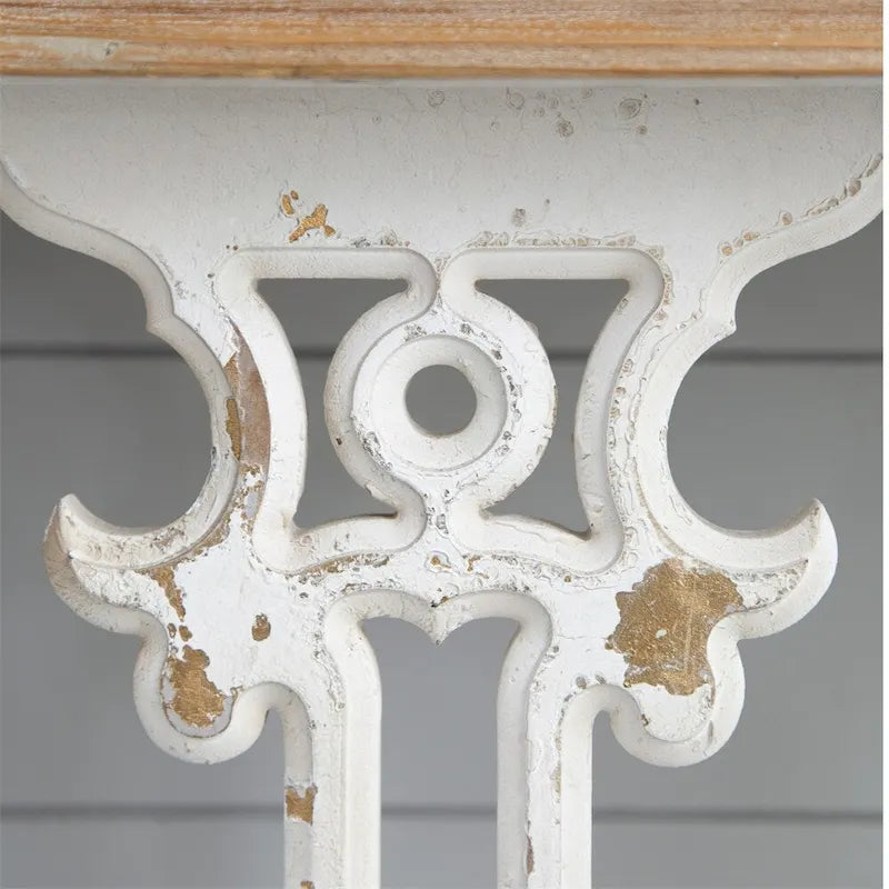 Vintage Wood Console Table with Brown Top