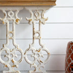 Vintage Wood Console Table with Brown Top