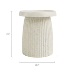 Vera Side Table Indoor/Outdoor Stone White w/ Gold Flakes