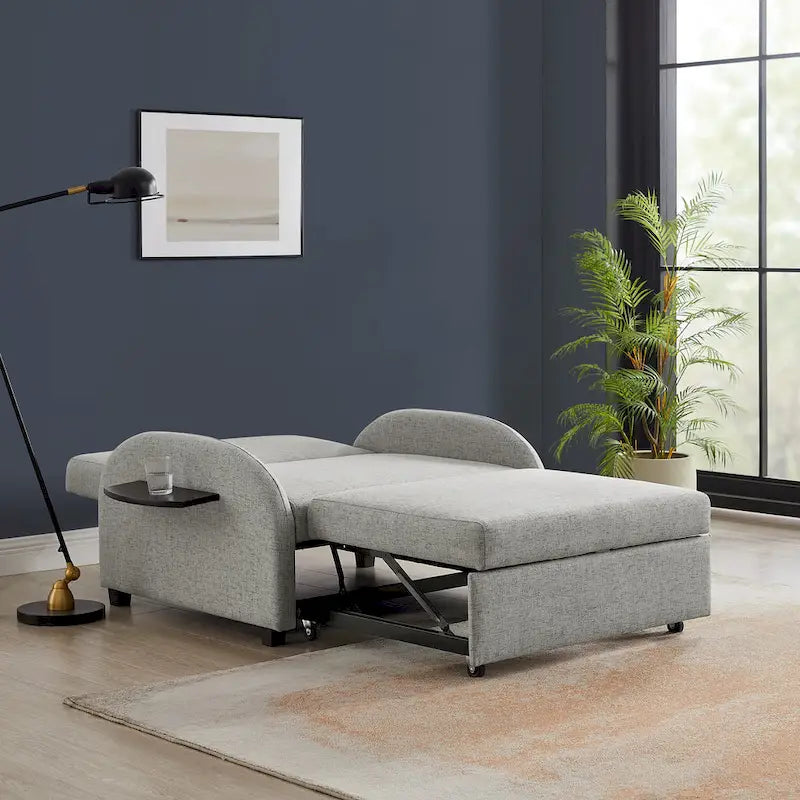 Scarboro Grey Upholstered Wide Convertible Bed
