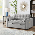 Convertible Loveseat with Adjustable Backrest and Storage Pockets