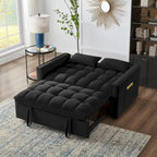 Convertible Loveseat with Adjustable Backrest and Storage Pockets