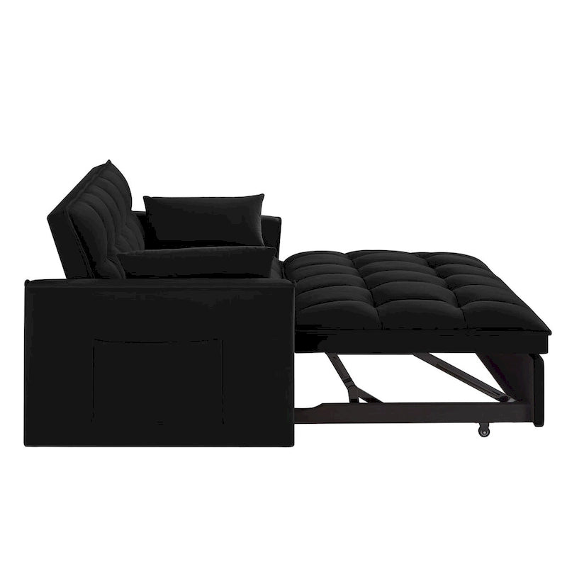 Convertible Loveseat with Adjustable Backrest and Storage Pockets