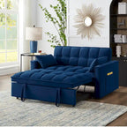 Convertible Loveseat with Adjustable Backrest and Storage Pockets