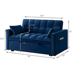 Convertible Loveseat with Adjustable Backrest and Storage Pockets