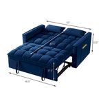 Convertible Loveseat with Adjustable Backrest and Storage Pockets