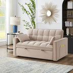 Convertible Loveseat with Adjustable Backrest and Storage Pockets