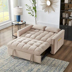 Convertible Loveseat with Adjustable Backrest and Storage Pockets