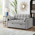 Convertible Loveseat with Adjustable Backrest and Storage Pockets