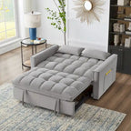 Convertible Loveseat with Adjustable Backrest and Storage Pockets