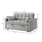 Convertible Loveseat with Adjustable Backrest and Storage Pockets