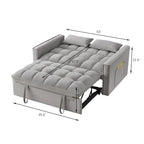 Convertible Loveseat with Adjustable Backrest and Storage Pockets