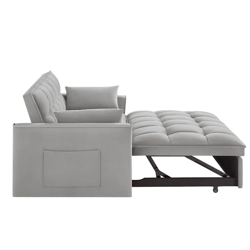 Convertible Loveseat with Adjustable Backrest and Storage Pockets
