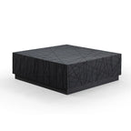 Modrest Kenda Modern Black Oak Square Coffee Table With Storage
