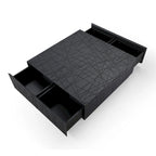 Modrest Kenda Modern Black Oak Square Coffee Table With Storage